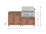 NewAge Outdoor Kitchens Stainless Steel 4-Piece Cabinet Set with Caster and 2 Door, Grill Cabinet, Platinum Grill, Countertop-72507-Garage Giant 