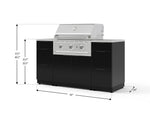 NewAge Outdoor Kitchens Outdoor Grill Island Aluminum 6-Piece Cabinet Set with 3 Drawers, Grill Cabinet, Performance Grill and Countertops 