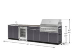 NewAge Outdoor Kitchens Aluminum 6-Piece Cabinet Set with Sink, Bar, Grill Cabinet, Platinum Grill, Countertop and Fridge-72065-Garage Giant 