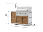 NewAge Outdoor Kitchens Outdoor Grill Island Stainless-Steel Louvered Doors 3-Piece Cabinet Set with Sink, Grill Cabinet and Performance Grill-75286-Garage Giant 