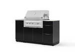 NewAge Outdoor Kitchens Outdoor Grill Island Aluminum 5-Piece Cabinet Set with Sink, 3 Drawer, Grill Cabinet, Platinum Grill and Stainless Steel Countertop - (Natural Gas) | Garage Giant 