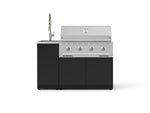 NewAge Outdoor Kitchens Outdoor Grill Island Stainless-Steel 3-Piece Cabinet Set with Sink, Grill Cabinet, and Performance Grill 