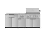 NewAge Outdoor Kitchens Stainless Steel 6-Piece Cabinet Set with Platinum Grill, Dual Side Burner, Bar and Grill Cabinet and Stainless Steel Countertop.-71552-Garage Giant 