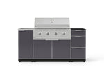 NewAge Outdoor Kitchens Outdoor Grill Island Aluminum 5-Piece Cabinet Set with Sink, 3 Drawer, Grill Cabinet, Performance Grill and Stainless Steel Countertop - (Liquid Propane) 
