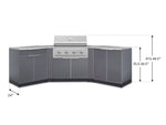 NewAge Outdoor Kitchens Aluminum 7-Piece Cabinet Set with 2 Door, Bar, Corner, Grill Cabinet, Performance Grill, and Countertops-71001-Garage Giant 