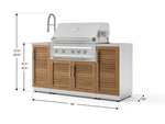 NewAge Outdoor Kitchens Outdoor Grill Island Stainless-Steel 5-Piece Cabinet Set with Sink, 1 Door, Grill Cabinet, Platinum Grill and Stainless Steel Countertop 