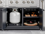 NewAge Outdoor Kitchens Outdoor Grill Island Stainless-Steel 6-Piece Cabinet Set with Casters and 1-Door, Grill Cabinet, Performance Grill, Side Burner and Dekton in Sirius Countertop - (Liquid Propane) 