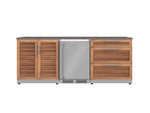 NewAge Outdoor Kitchens Stainless Steel 5-Piece Cabinet Set with 3-Drawer, 2-Door Cabinet, Countertops and Fridge-72124-Garage Giant 