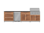 NewAge Outdoor Kitchens Stainless Steel 7-Piece Cabinet Set with 3-Drawer, Bar, Grill Cabinet, Performance Grill, Countertop, and Fridge-71877-Garage Giant 