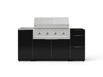 NewAge Outdoor Kitchens Outdoor Grill Island Aluminum 5-Piece Cabinet Set with Sink, 3 Drawer, Grill Cabinet, Performance Grill and Stainless Steel Countertop - (Liquid Propane) 