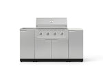NewAge Outdoor Kitchens Outdoor Grill Island Stainless-Steel 5-Piece Cabinet Set with Sink, 1 Door, Grill Cabinet, Performance Grill and Stainless Steel Countertop - (Liquid Propane) 