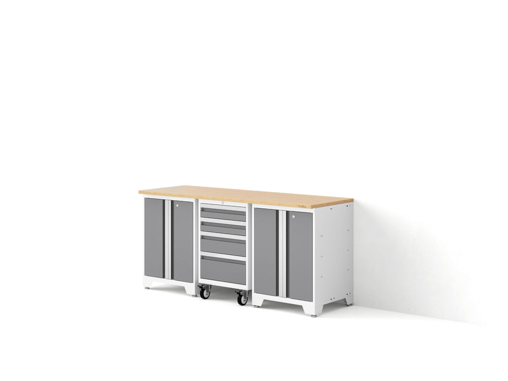 NewAge Garage Cabinets Bold XL Series 4PC Garage Cabinetry Set, 20-24 Gauge Steel, Fully Welded, 72