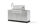 NewAge Outdoor Kitchens Outdoor Grill Island Stainless-Steel 5-Piece Cabinet Set with Sink, 1 Door, Grill Cabinet, Platinum Grill and Stainless Steel Countertop - (Liquid Propane) | Garage Giant 