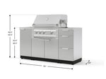 NewAge Outdoor Kitchens Outdoor Grill Island Stainless-Steel 5-Piece Cabinet Set with Sink, 3 Drawer, Grill Cabinet, Platinum Grill and Stainless Steel Countertop-74767-Garage Giant 