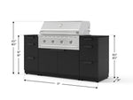NewAge Outdoor Kitchens Outdoor Grill Island Stainless-Steel 6-Piece Cabinet Set with 3 Drawers, Grill Cabinet, Performance Grill and Dekton in Sirius Countertops - (Natural Gas) 