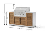 NewAge Outdoor Kitchens Outdoor Grill Island Stainless-Steel Louvered Doors 5-Piece Cabinet Set with Sink, 1 Door, Grill Cabinet, Performance Grill and Stainless Steel Countertop 