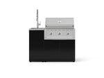 NewAge Outdoor Kitchens Outdoor Grill Island Aluminum 3-Piece Cabinet Set with Sink, Grill Cabinet, and Performance Grill 