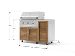 NewAge Outdoor Kitchens Outdoor Grill Island Stainless-Steel Louvered Doors 4-Piece Cabinet Set with Casters and 1 Door, Grill Cabinet, Performance Grill, Countertop 