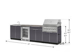 NewAge Outdoor Kitchens Aluminum 6-Piece Cabinet Set with Sink, Bar, Grill Cabinet, Platinum Grill, Countertop and Fridge-72063-Garage Giant 