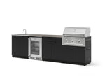 NewAge Outdoor Kitchens Stainless Steel 6-Piece Cabinet Set with Sink, Bar, Grill Cabinet, Performance Grill, Countertop and Glass Door Fridge-73821-Garage Giant 