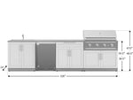 NewAge Outdoor Kitchens Stainless Steel 6-Piece Cabinet Set with Sink, Bar, Grill Cabinet, Performance Grill, Countertop and Stainless Steel Door Fridge-71511-Garage Giant 