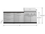 NewAge Outdoor Kitchens Stainless-Steel 5-Piece Cabinet Set with 3 Drawer, 2-Door with Drawer, Grill Cabinet, Platinum Grill and Countertop-71312-Garage Giant 
