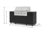 NewAge Outdoor Kitchens Outdoor Grill Island Stainless-Steel 6-Piece Cabinet Set with Casters 3 Drawers, Grill Cabinet, Performance Grill, Countertops 