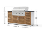 NewAge Outdoor Kitchens Outdoor Grill Island Stainless-Steel Louvered Doors 6-Piece Cabinet Set with 3 Drawers, Grill Cabinet, Performance Grill and Dekton in Sirius Countertops - (Natural Gas) 