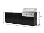 NewAge Outdoor Kitchens Aluminum 5-Piece Cabinet Set with Bar, Grill, Sink Cabinet, Performance Grill, and Countertop - (Natural Gas) 