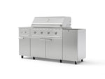 NewAge Outdoor Kitchens Outdoor Grill Island Stainless-Steel 5-Piece Cabinet Set with Casters and 1-Door, Grill Cabinet, Side Burner and Performance Grill - (Liquid Propane) | Garage Giant 