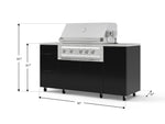 NewAge Outdoor Kitchens Outdoor Grill Island Aluminum 6-Piece Cabinet Set with Casters 1 Door, 3 Drawer, Grill Cabinet, Platinum Grill, Countertops 