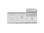 NewAge Outdoor Kitchens Stainless-Steel 5-Piece Cabinet Set with with 3-Drawer, Bar, Grill Cabinet, Platinum Grill and Countertop-73367-Garage Giant 