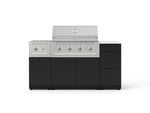 NewAge Outdoor Kitchens Outdoor Grill Island Stainless-Steel 6-Piece Cabinet Set with 3-Drawer, Grill Cabinet, Performance Grill, Side Burner and Dekton in Aeris Countertop - (Natural Gas) 