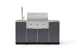NewAge Outdoor Kitchens Outdoor Grill Island Aluminum 5-Piece Cabinet Set with Sink, 1 Door, Grill Cabinet, Performance Grill and Stainless Steel Countertop-75366-Garage Giant 