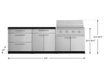 NewAge Outdoor Kitchens Stainless-Steel 5-Piece Cabinet Set with 3 Drawer, 2-Door with Drawer, Performance Grill, Grill Cabinet and Countertop-71305-Garage Giant 