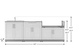 NewAge Outdoor Kitchens Stainless Steel 3-Piece Cabinet Set with Sink, Bar and Grill Cabinet-67495-Garage Giant 