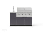NewAge Outdoor Kitchens Outdoor Grill Island Aluminum 3-Piece Cabinet Set with Sink, Grill Cabinet and Performance Grill-73946-Garage Giant 