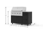 NewAge Outdoor Kitchens Outdoor Grill Island Stainless-Steel 4-Piece Cabinet Set with Casters and 3-Drawer, Grill Cabinet, Performance Grill, Countertop 