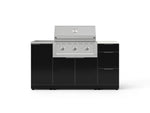 NewAge Outdoor Kitchens Outdoor Grill Island Aluminum 5-Piece Cabinet Set with Sink, 3 Drawer, Grill Cabinet, Performance Grill and Stainless Steel Countertop - (Liquid Propane) 