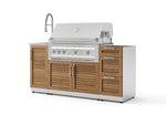 NewAge Outdoor Kitchens Outdoor Grill Island Stainless-Steel Louvered 5-Piece Cabinet Set with Sink, 3 Drawer, Grill Cabinet, Platinum Grill and Stainless Steel Countertop - (Liquid Propane) | Garage Giant 