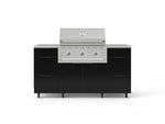 NewAge Outdoor Kitchens Outdoor Grill Island Aluminum 6-Piece Cabinet Set with Casters 3 Drawers, Grill Cabinet, Performance Grill, Countertops 