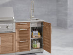 NewAge Outdoor Kitchens Outdoor Grill Island Stainless-Steel Louvered Doors 5-Piece Cabinet Set with Sink, 3 Drawer, Grill Cabinet, Performance Grill and Stainless Steel Countertop - (Liquid Propane) 