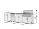 NewAge Outdoor Kitchens Stainless Steel 6-Piece Cabinet Set with Sink, Bar, Grill Cabinet, Performance Grill, Countertop and Stainless Steel Door Fridge-73833-Garage Giant 