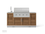 NewAge Outdoor Kitchens Outdoor Grill Island Stainless-Steel Louvered Doors 5-Piece Cabinet Set with Sink, 1 Door, Grill Cabinet, Performance Grill and Stainless Steel Countertop-74664-Garage Giant 