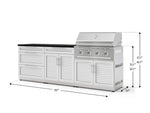 NewAge Outdoor Kitchens Stainless-Steel 5-Piece Cabinet Set with 3-Drawer, Bar, Grill Cabinet, Performance Grill and Countertop-73325-Garage Giant 