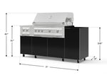 NewAge Outdoor Kitchens Outdoor Grill Island Aluminum 5-Piece Cabinet Set with Casters and 1-Door, Grill Cabinet, Dual Side Burner and Platinum Grill - (Liquid Propane) 