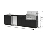 NewAge Outdoor Kitchens Stainless Steel 6-Piece Cabinet Set with Sink, Bar, Grill Cabinet, Platinum Grill, Countertop and Stainless Steel Door Fridge-73743-Garage Giant 