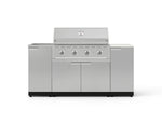 NewAge Outdoor Kitchens Outdoor Grill Island Stainless-Steel 5-Piece Cabinet Set with Sink, 1 Door, Grill Cabinet, Performance Grill and Stainless Steel Countertop - (Natural Gas) 