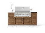 NewAge Outdoor Kitchens Outdoor Grill Island Stainless-Steel 5-Piece Cabinet Set with Sink, 1 Door, Grill Cabinet, Platinum Grill and Stainless Steel Countertop - (Natural Gas) 