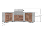 NewAge Outdoor Kitchens Stainless Steel 7-Piece Cabinet Set with 2 Door, Bar, Corner, Grill Cabinet, Platinum Grill, and Countertops 